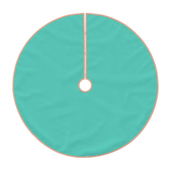 Salouo Teal Turquoise Christmas Tree Skirt 30" Farmhouse Christmas Decorations Snowman Xmas Tree Skirt Tree Mat for Holiday Party Decor
