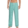 thumbnail image 1 of Salouo Teal Turquoise Glitter Print Pajama Pants for Men, Lounge Pants Elastic Waistband Casual Men's sleepwear Loungewear Sleep Pajama Pant -Large, 1 of 7