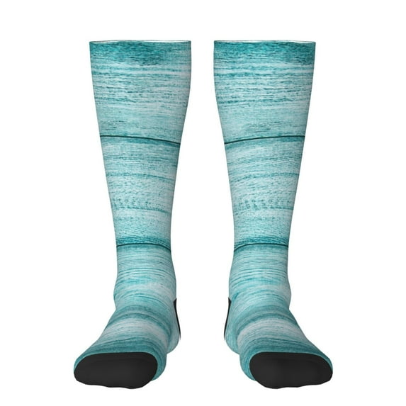 Salouo Teal Turquoise Wood Print Women's Men's Ankle Socks 1-pack Casual Athletic Socks for Unisex Adult Moisture-Wicking Socks for Daily Wear/Running/Sport