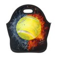 Salouo Tennis Ball In Fire And Water for Lunch Tote,Lunch Bag Insulated