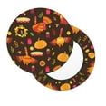 thumbnail image 1 of Salouo Thanksgiving Turkey Pattern Bar Stool Cushion Cover, Round Crease-Resistant Stretchy Dustproof Stool Seat Slipcover for Bar Round Chair-13 inch, 1 of 6
