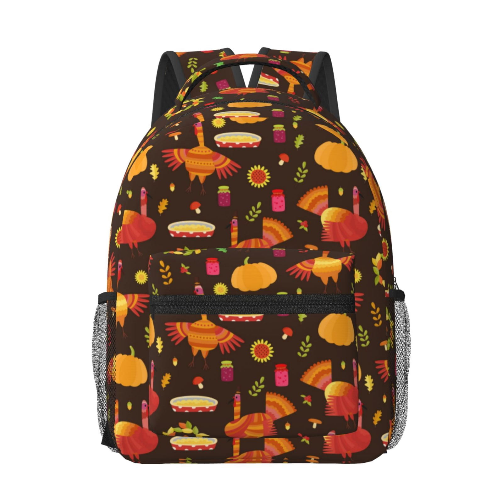 Salouo Thanksgiving Turkey Print Laptop Backpack 16.5'' Daypack Carry ...