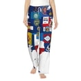 thumbnail image 1 of Salouo The Map Of United States Print Women's Pajama Pants Casual Loose Sweatpants PJs Flowy Pants Drawstring Palazzo for Women Wide Leg Pants Lounge Pajama -Large, 1 of 8