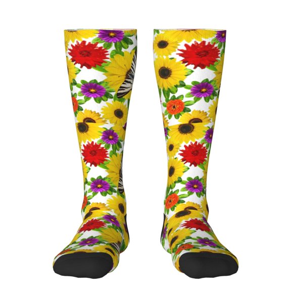 Salouo Tiger Swallowtail On Flowers Print Women's Men's Ankle Socks 1-pack Casual Athletic Socks for Unisex Adult Moisture-Wicking Socks for Daily Wear/Running/Sport