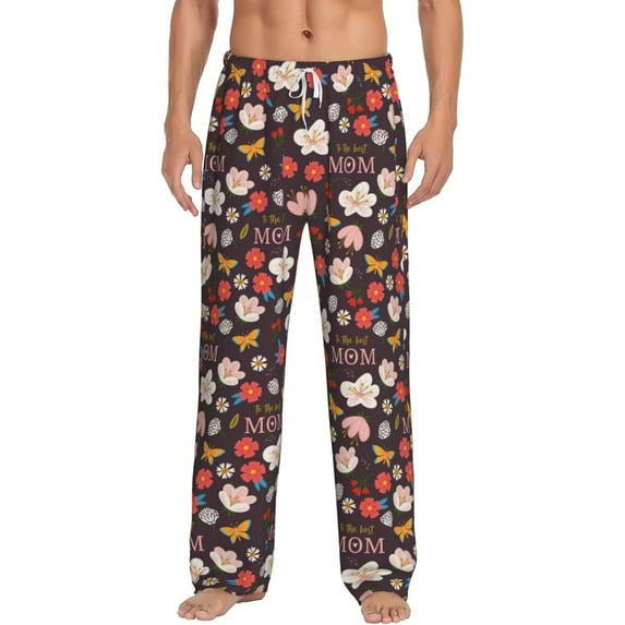 Salouo To The Best Mom Print Pajama Pants for Men, Lounge Pants Elastic Waistband Casual Men's sleepwear Loungewear Sleep Pajama Pant -XX-Large