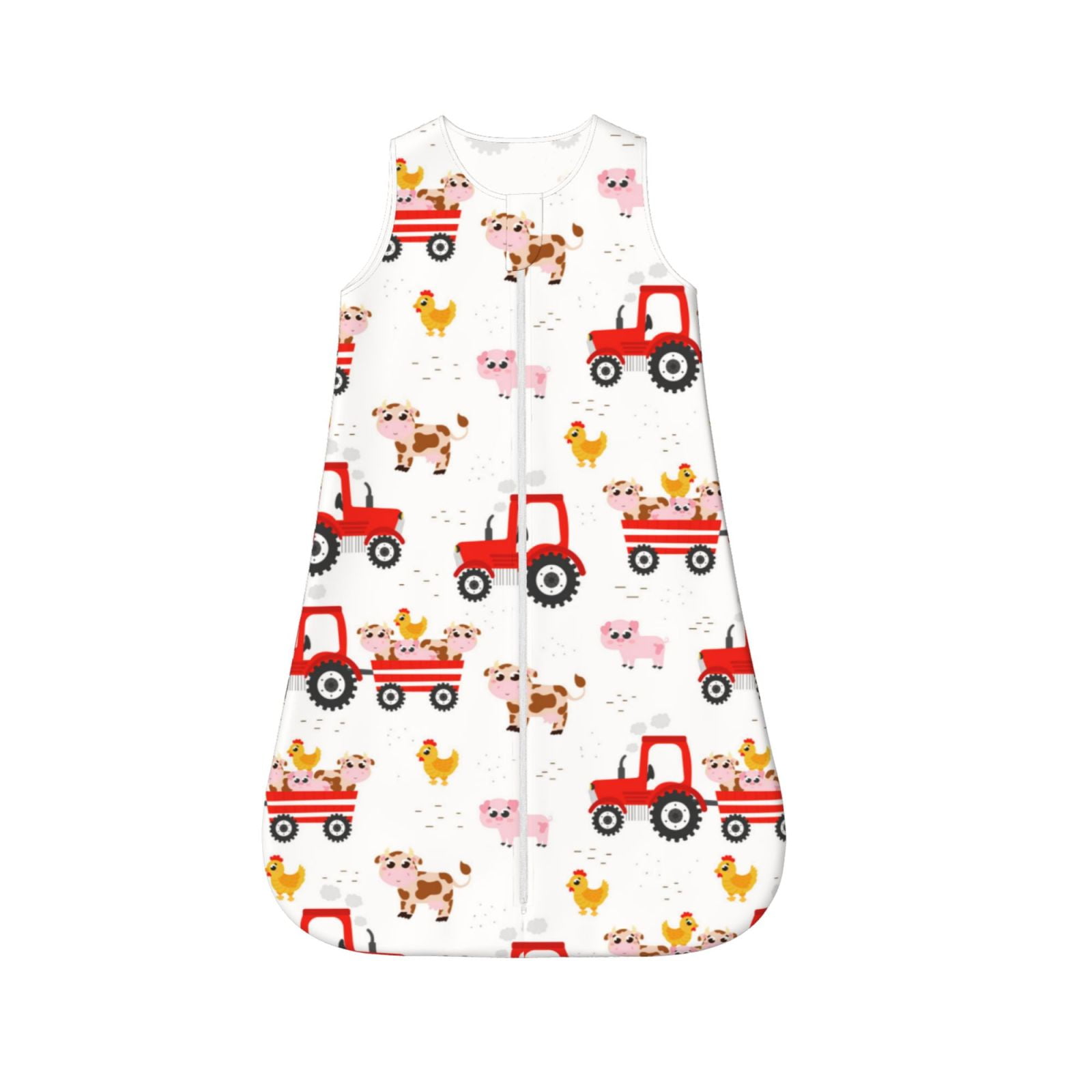 Salouo Tractor With Farm Animals Print Baby Sleep Sack Wearable Blanket