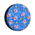 thumbnail image 1 of Salouo Tropical Jellyfishes Print Spare Tire Cover 14-17 inch Spare Tire Protector Universal Tough Tire Wheel Cover for Trailer SUV and Truck-15 inch, 1 of 6