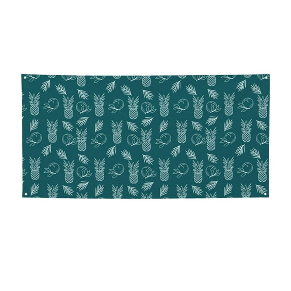 Salouo Tropical Pineapple Pattern Holiday Banner Outside Party Decoration Banner (1PC) Festival Supplies Fit for Birthday Parties & Celebrations & Chrismas-Medium
