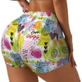 thumbnail image 1 of Salouo Tropical Pineapples Print Women's Athletic Shorts,Booty Shorts Biker Shorts High Waisted Elastic Workout Shorts for Yoga Gym Running Sports-Large, 1 of 8