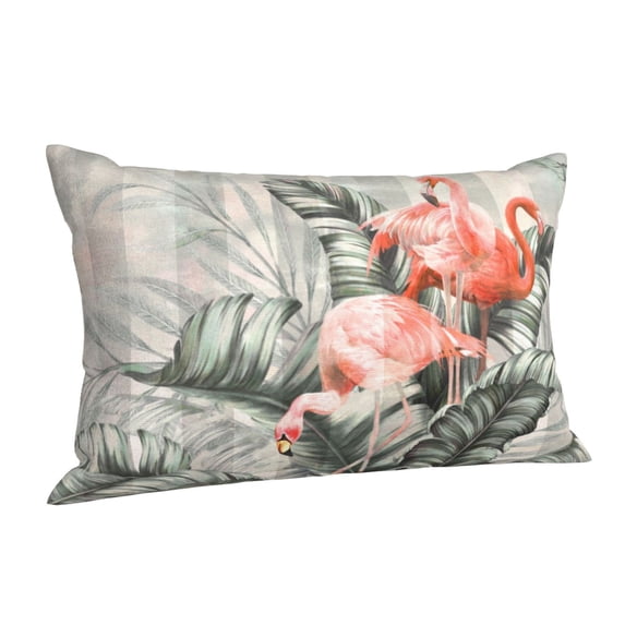 Salouo Tropical With Flamingos Pattern Pillow Cases,1PC Pillow Covers with Envelope Closure Decorative Pillow Case for Bed Couch,Pillows Not Included-16"x24"
