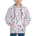 thumbnail image 1 of Salouo Tulips Flowers Pattern Hoodie Sweatshirt for Youth, Fall Pullover Hoodie Sweatshirt Long-Sleeve Pullover Hooded Sweatshirt-X-Large, 1 of 6