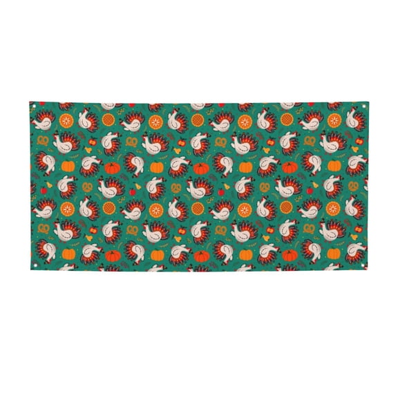 Salouo Turkey And Thanksgiving1 Pattern Holiday Banner Outside Party Decoration Banner (1PC) Festival Supplies Fit for Birthday Parties & Celebrations & Chrismas-Medium