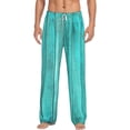 thumbnail image 1 of Salouo Turquoise Wooden2 Print Pajama Pants for Men, Lounge Pants Elastic Waistband Casual Men's sleepwear Loungewear Sleep Pajama Pant -Small, 1 of 7