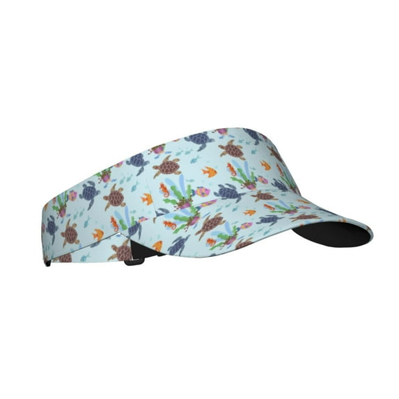 Salouo Turtle Pattern Sport Sun Visor Hats,1-Piece of Adult Sunscreen Visor Cap Adjustable Sun Hat for Outdoor Activities Fits for Women and Men (One Size)