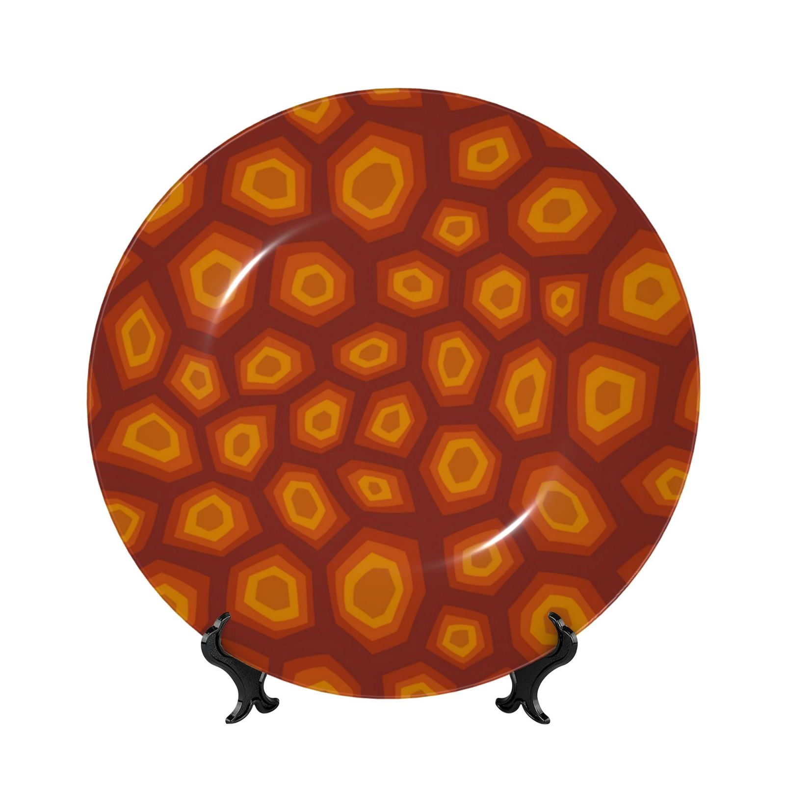Salouo Turtle Shell Pattern Bone China Decorative Plate,Holiday Decor ...
