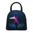 thumbnail image 1 of Salouo Two Human Hands are Holds Ribbon Awareness for Insulated Lunch Bag for Women/Men - Leakproof Cooler Tote Bag Organizer - Reusable Lunch Box for Office Picnic Hiking Beach-One Size, 1 of 6