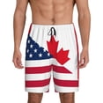 thumbnail image 1 of Salouo USA Canada Flag Pattern Men's Sleep Pajama Shorts,Pajama Bottoms Elastic Waistband Sleep Pajama Short PJ Shorts for Men -X-Large, 1 of 6