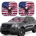thumbnail image 1 of Salouo USA Eagle with Spread Wings Pattern Car Windshield Sun Shade Foldable | Front Windshield Shade for Sun, Heat and UV Rays | Interior Sun Protection-Small, 1 of 6
