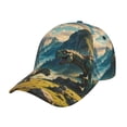 thumbnail image 1 of Salouo Valley River Dinosaur Print Unisex Sports Hat, Adjustable Golf Dad Hat Outdoor Cap Mountain Dad Hat Adjustable Fit Baseball Cap for Men and Women, 1 of 6