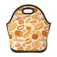Salouo Various Bread for Lunch Tote,Lunch Bag Insulated Lunch Box