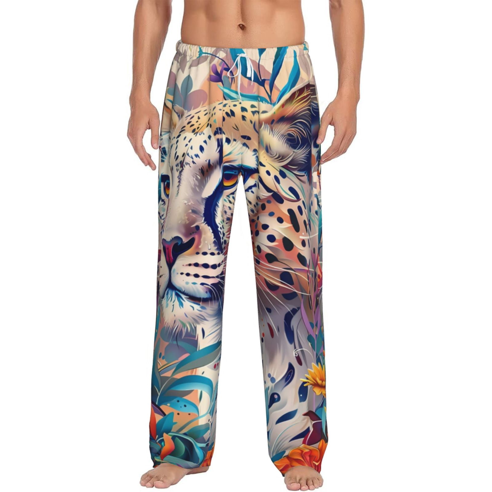 Soft Fleece Lounge Bottoms Men's Zebra Print Pajama Pants – Soft