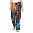 thumbnail image 1 of Salouo Vibrant Rooster Painting Print Women's Pajama Pants Casual Loose Sweatpants PJs Flowy Pants Drawstring Palazzo for Women Wide Leg Pants Lounge Pajama -Large, 1 of 8