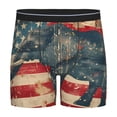 thumbnail image 1 of Salouo Vintage American Flag Elephant Pattern Men's Boxer Briefs, Soft & Breathable Underwear Elastic Waistband Briefs for Men,1-Pack, 1 of 7