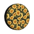 thumbnail image 1 of Salouo Vintage Black Plaid Sunflower Print Spare Tire Cover 14-17 inch Spare Tire Protector Universal Tough Tire Wheel Cover for Trailer SUV and Truck-17 inch, 1 of 6
