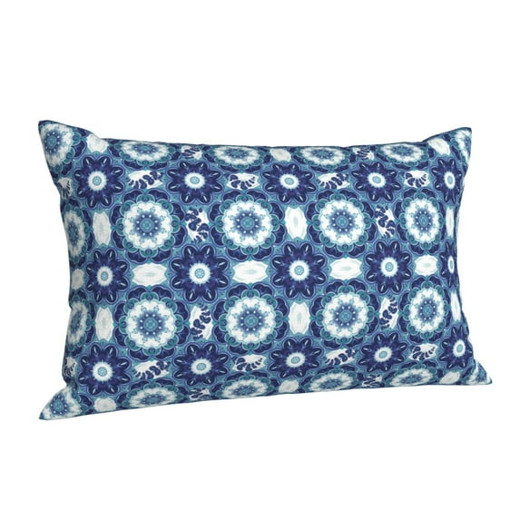 Salouo Vintage Blue Pattern Pillow Cases,1PC Pillow Covers with Envelope Closure Decorative Pillow Case for Bed Couch,Pillows Not Included-16"x24"