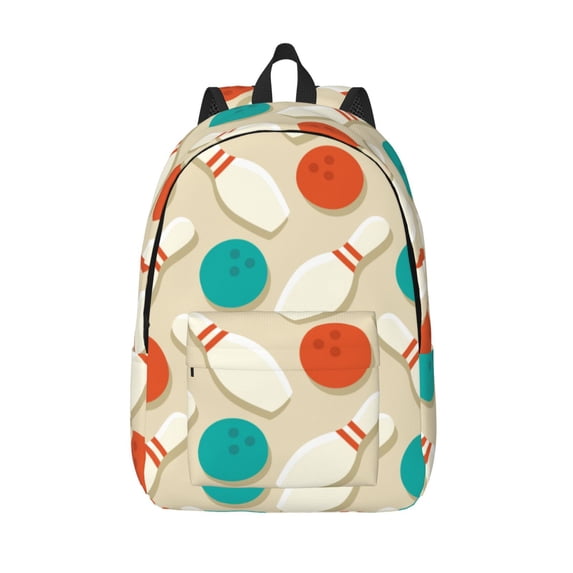 Salouo Vintage Bowling for Travel Backpack for Men Women,Casual Laptop Backpack Daypack Business Work Bag for Travel、Hiking、Weekend -Medium
