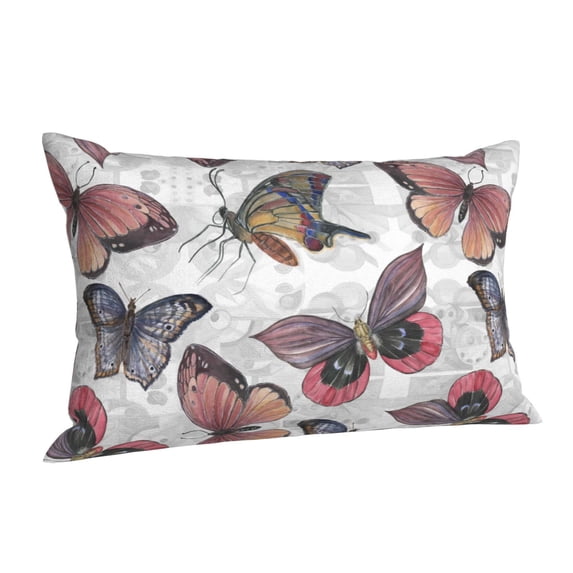 Salouo Vintage Butterflies Pattern Pillow Cases,1PC Pillow Covers with Envelope Closure Decorative Pillow Case for Bed Couch,Pillows Not Included-20"x30"