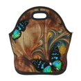 Salouo Vintage Butterfly Green for Lunch Tote,Lunch Bag Insulated Lunch