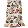 thumbnail image 1 of Salouo Vintage Coffee Print Bed Blankets,Flannel Blanket Comfortable Air Conditioning Blanket Lightweight Blanket for Sofa Bed Travel & Couch -40"x30", 1 of 8