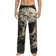 thumbnail image 1 of Salouo Vintage Pattern Flower Skull Print Pajama Pants for Men, Lounge Pants Elastic Waistband Casual Men's sleepwear Loungewear Sleep Pajama Pant -Large, 1 of 7