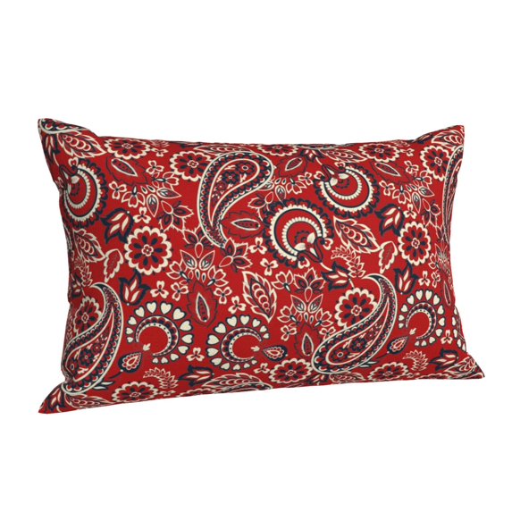 Salouo Vintage Red Paisley Pattern Pillow Cases,1PC Pillow Covers with Envelope Closure Decorative Pillow Case for Bed Couch,Pillows Not Included-14"x20"