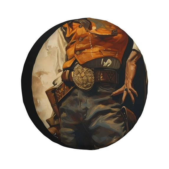 Salouo Vintage Style Elk Print Spare Tire Cover 14-17 inch Spare Tire Protector Universal Tough Tire Wheel Cover for Trailer SUV and Truck-