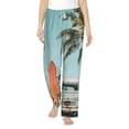thumbnail image 1 of Salouo Vintage Surf Van Beach Print Women's Pajama Pants Casual Loose Sweatpants PJs Flowy Pants Drawstring Palazzo for Women Wide Leg Pants Lounge Pajama -Large, 1 of 8