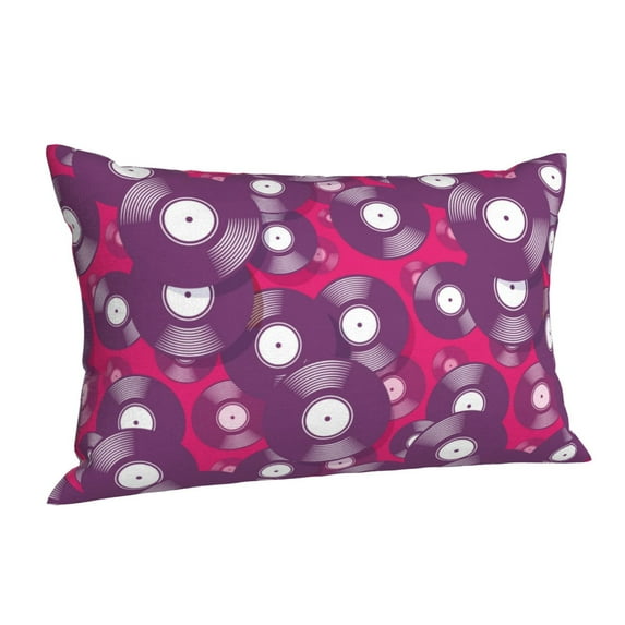 Salouo Vintage Vinyl Record Pattern Pillow Cases,1PC Pillow Covers with Envelope Closure Decorative Pillow Case for Bed Couch,Pillows Not Included-16"x24"