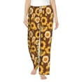 thumbnail image 1 of Salouo Vintage Wood Grain Sunflower A Print Women's Pajama Pants Casual Loose Sweatpants PJs Flowy Pants Drawstring Palazzo for Women Wide Leg Pants Lounge Pajama -Large, 1 of 8