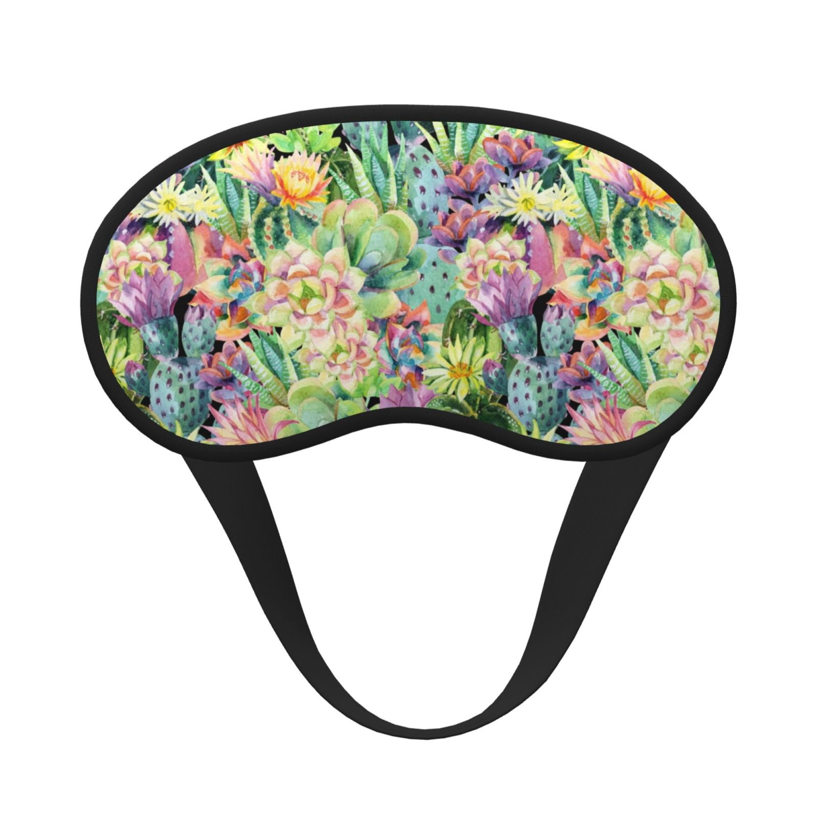 Salouo Blooming Cactus Print Sleep Mask Eye Cover, 1Pack Eye Masks