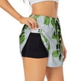 thumbnail image 1 of Salouo Watercolor Green Leaves Print Women's 2 in 1 Running Shorts Double-Layer Shorts Athletic Workout Gym Yoga Shorts Running Shorts for Women-X-Large, 1 of 7