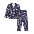 thumbnail image 1 of Salouo Watercolor Stars Pattern Women's Pajamas Set Long Sleeve Button Down Sleepwear Soft Pj Lounge Sets for women 2 Piece Pjs Set with Long Pants -, 1 of 8
