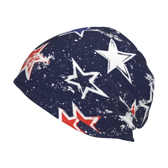 Salouo Watercolor Stars Print Unisex Beanie Hat,Knitted Baggy Skull Cap Winter Warm Hats Beanie Sleep Hats Cancer Headwear Caps for Women & Men 1 Pieces