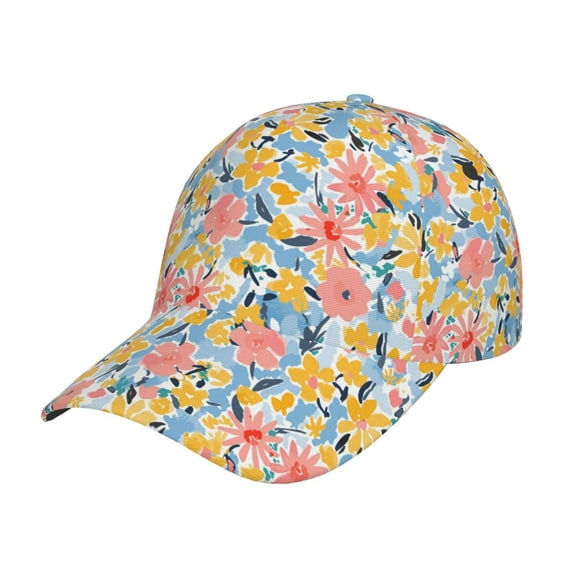 Salouo Watercolor Wildflowers Print Unisex Sports Hat, Adjustable Golf Dad Hat Outdoor Cap Mountain Dad Hat Adjustable Fit Baseball Cap for Men and Women