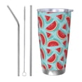 thumbnail image 1 of Salouo Watermelon Print 20oz Tumbler with Lid,Stainless Steel Vacuum Insulated Tumbler Durable Insulated Coffee Mug Thermal Cup with Splash Proof Sliding Lid-Straw Three-piece Set, 1 of 8