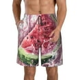 thumbnail image 1 of Salouo Watermelon Splash Realism Art Pattern Swim Trunks for Men,Men's Hawaiian Bathing Suit Swimsuits Quick Dry Swimming Board Shorts Beach Shorts with Pockets-Large, 1 of 6