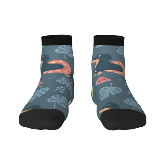 Salouo Watermelons Dachshunds Pattern Unisex Middle Tube Socks,Middle-Finger Knee High Socks Over The Calf Tube Stocking Crew Stockings for Women and Men Tube Socks