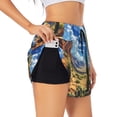 thumbnail image 1 of Salouo Western Desert Cactus Print Women's 2 in 1 Running Shorts Double-Layer Shorts Athletic Workout Gym Yoga Shorts Running Shorts for Women-Small, 1 of 7