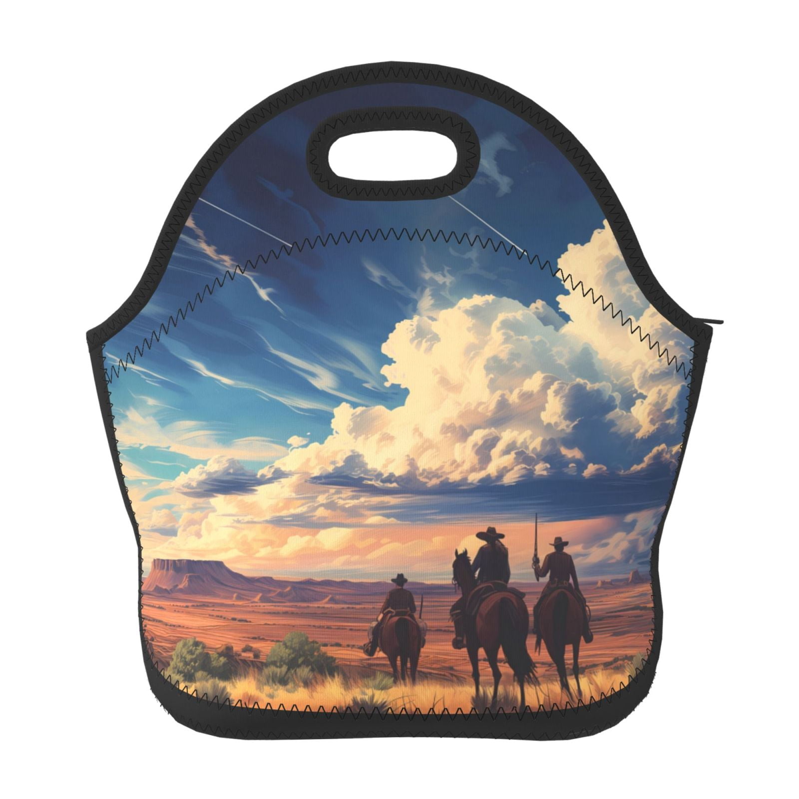Salouo Western Desert Cloud Cowboy for Lunch Tote,Lunch Bag Insulated