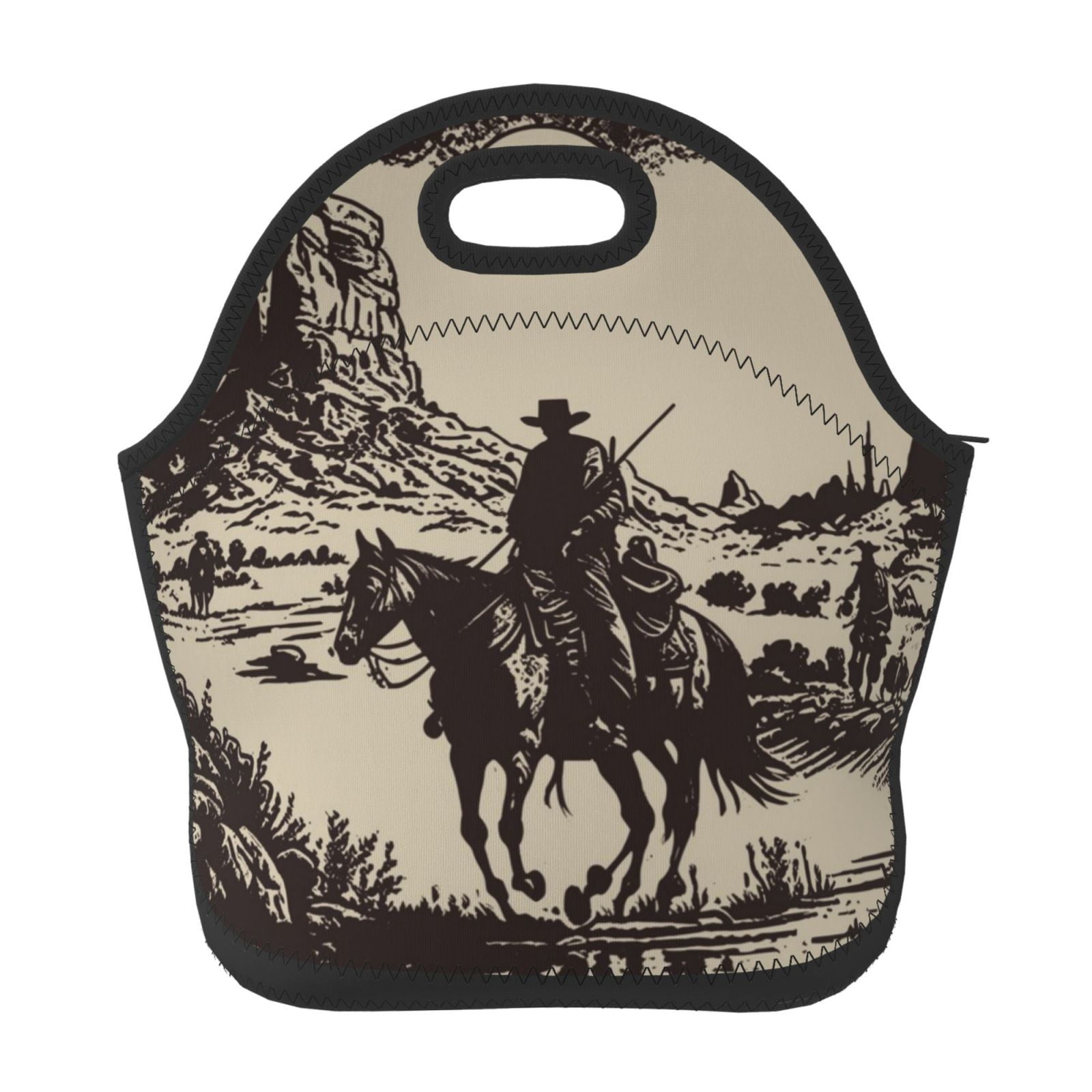 Salouo Western Desert Cowboy for Lunch Tote,Lunch Bag Insulated Lunch